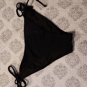 Victoria Secret Black, Side Tied, Scrunched Bikini Bottoms, S